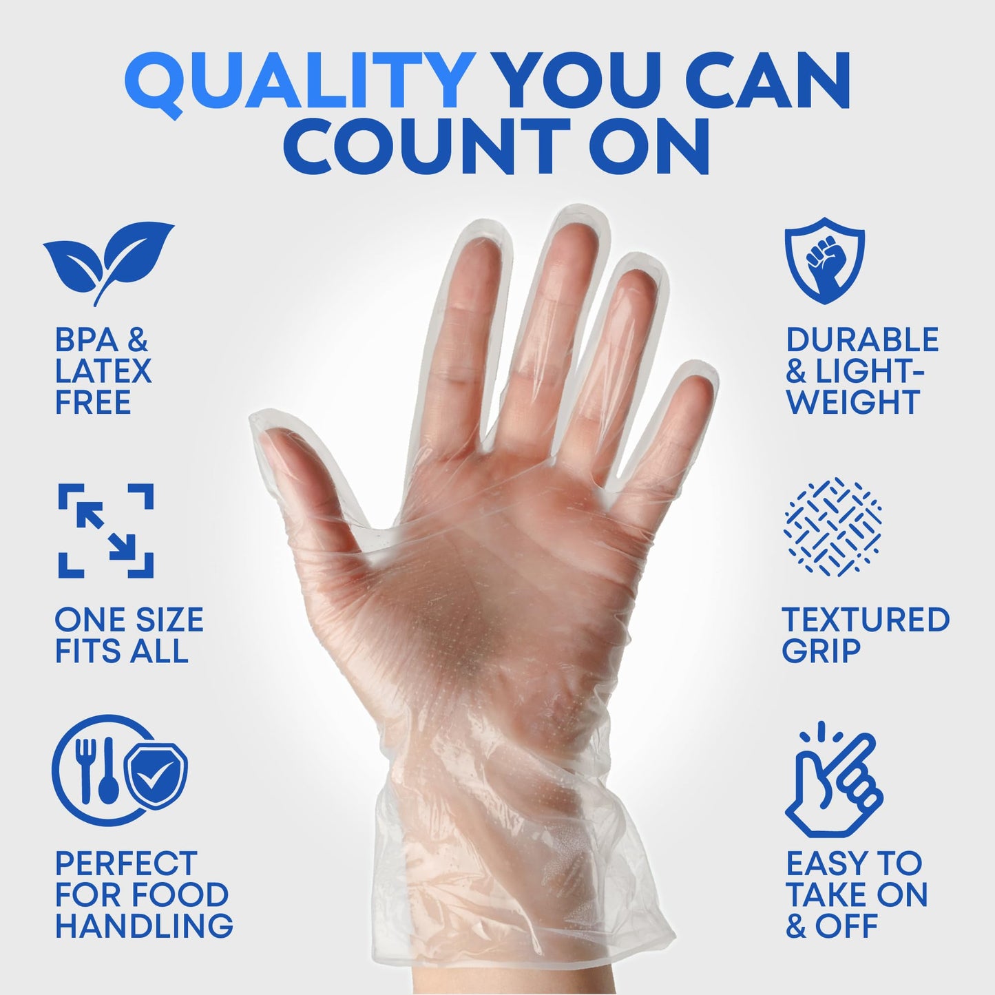 HD PROTECT Disposable Food Safe Plastic Gloves