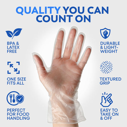 HD PROTECT Disposable Food Safe Plastic Gloves