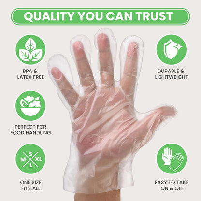 Keppi 100pcs Disposable Food-Safe Gloves – BPA & Latex Free, One Size