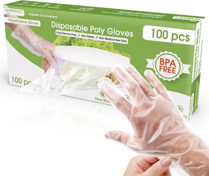 Keppi 100pcs Disposable Food-Safe Gloves – BPA & Latex Free, One Size