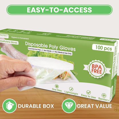Keppi 100pcs Disposable Food-Safe Gloves – BPA & Latex Free, One Size
