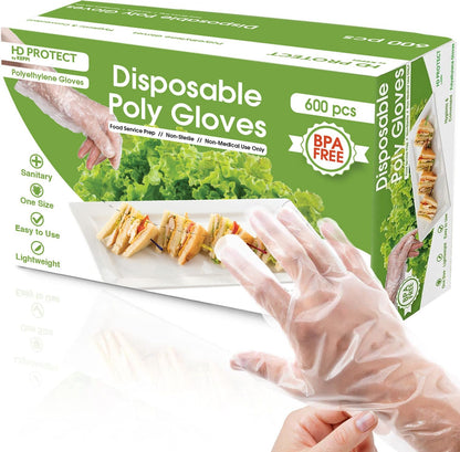 Keppi 600pcs Disposable Food-Safe Gloves – BPA & Latex Free, One Size