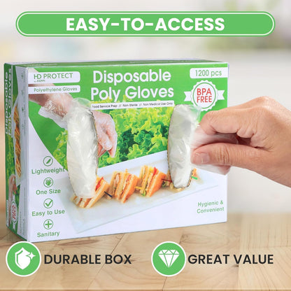 Keppi 1200pcs Disposable Food-Safe Gloves – BPA & Latex Free, One Size