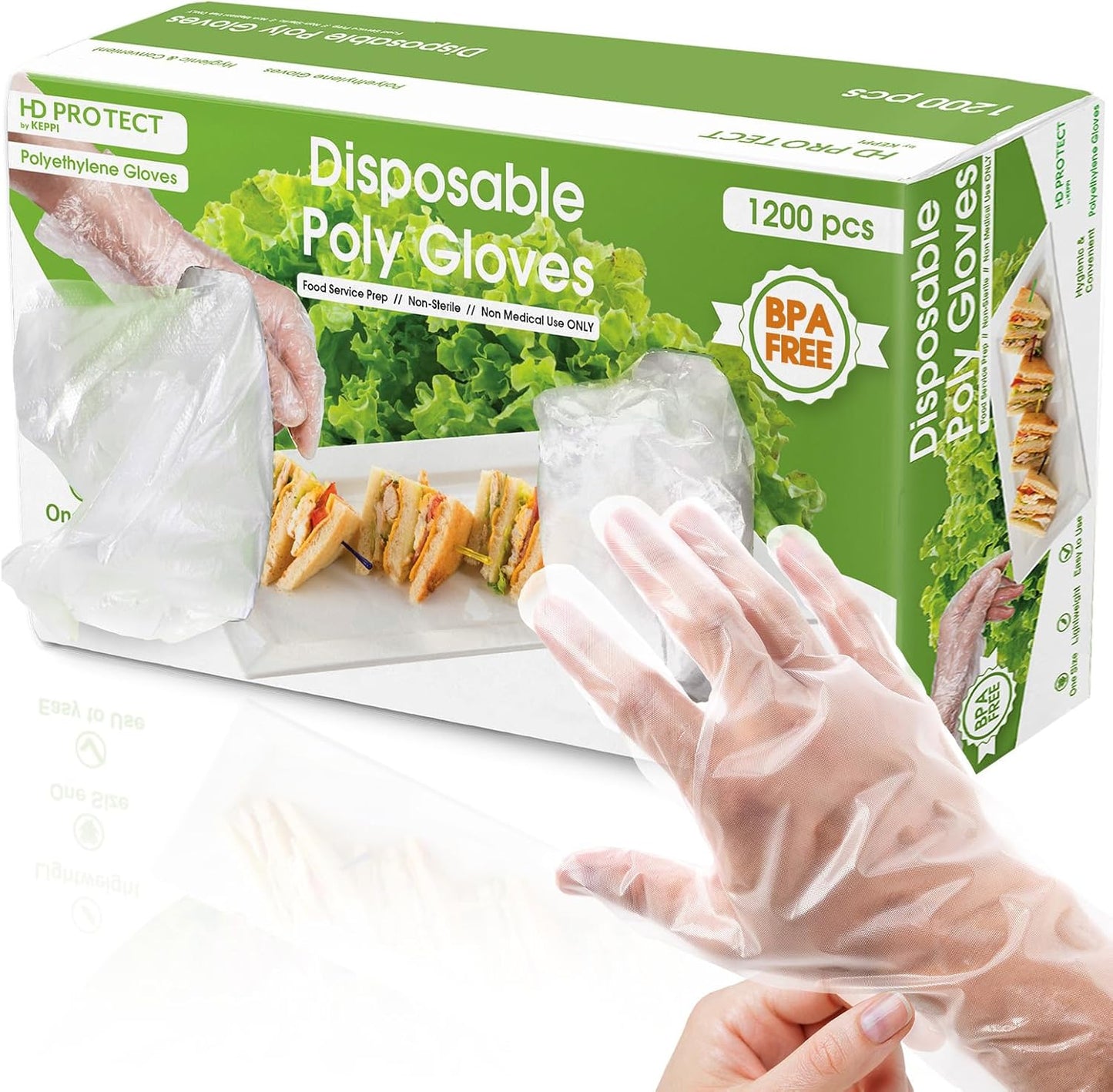 Keppi 1200pcs Disposable Food-Safe Gloves – BPA & Latex Free, One Size