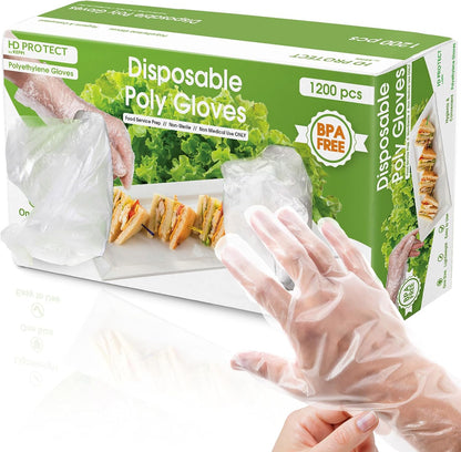 Keppi 1200pcs Disposable Food-Safe Gloves – BPA & Latex Free, One Size