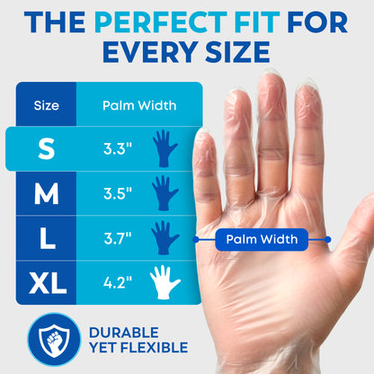 Clear Vinyl Disposable Gloves – 110 Count | Latex-Free, BPA-Free Food Prep Gloves