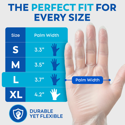 Clear Vinyl Disposable Gloves – 110 Count | Latex-Free, BPA-Free Food Prep Gloves