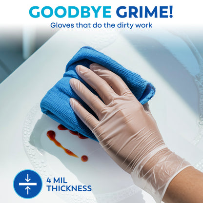 Clear Vinyl Disposable Gloves – 110 Count | Latex-Free, BPA-Free Food Prep Gloves
