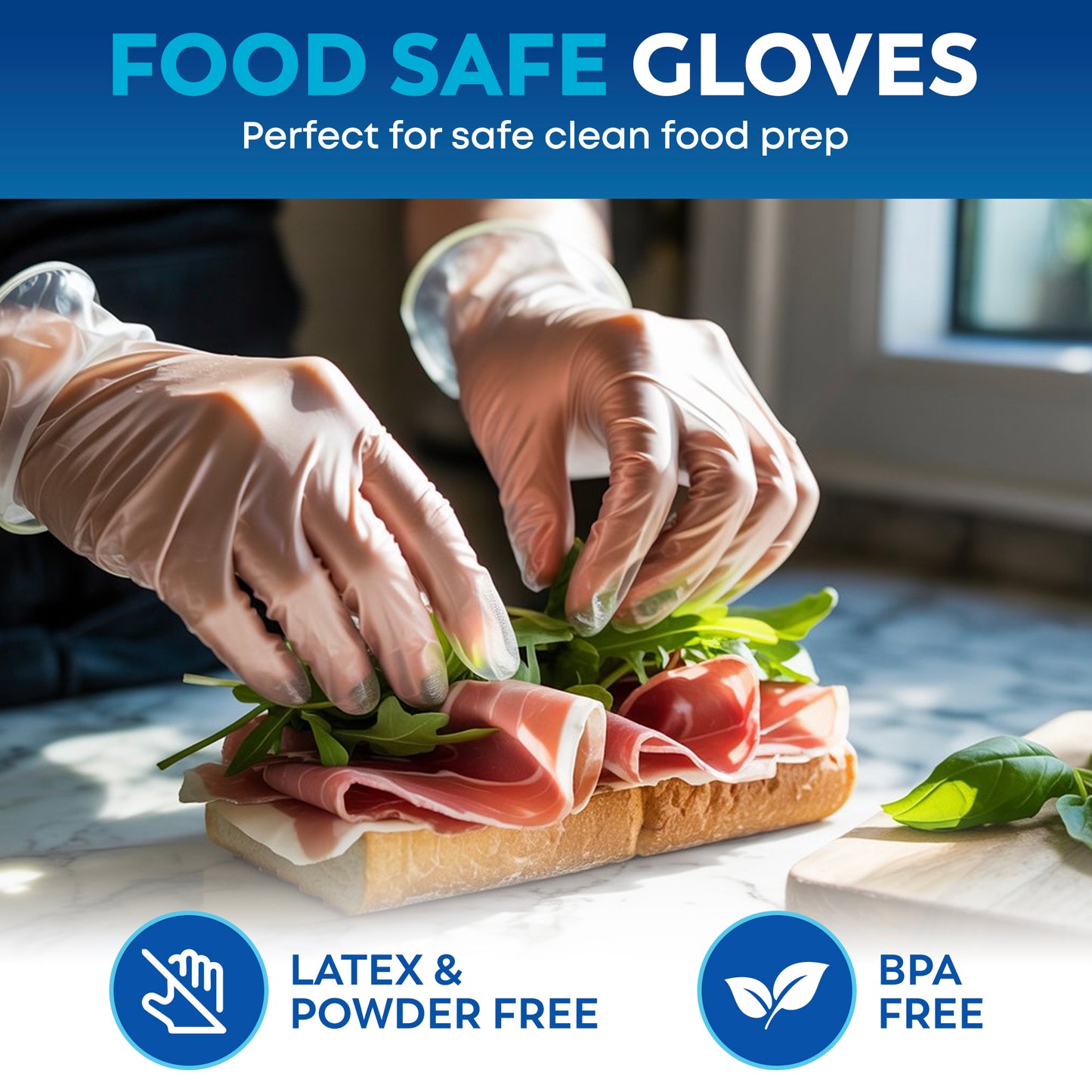 Clear Vinyl Disposable Gloves – 110 Count | Latex-Free, BPA-Free Food Prep Gloves