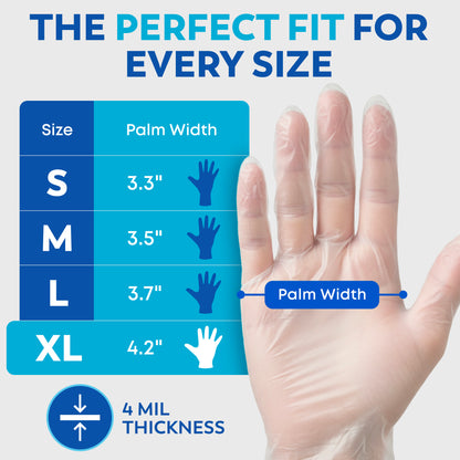 Clear Vinyl Disposable Gloves – 110 Count | Latex-Free, BPA-Free Food Prep Gloves