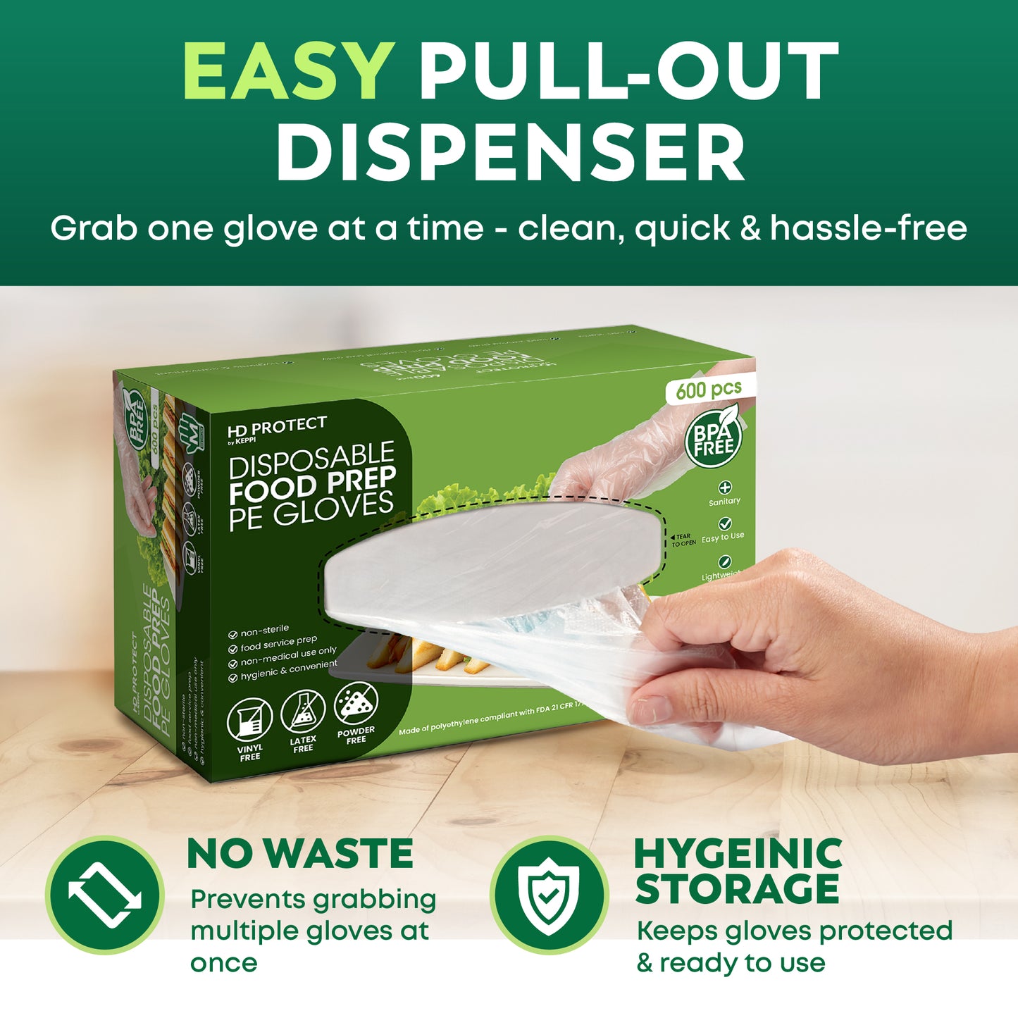 Disposable Food Prep Gloves – 600 Count Medium | Clear HDPE Latex-Free Kitchen Gloves