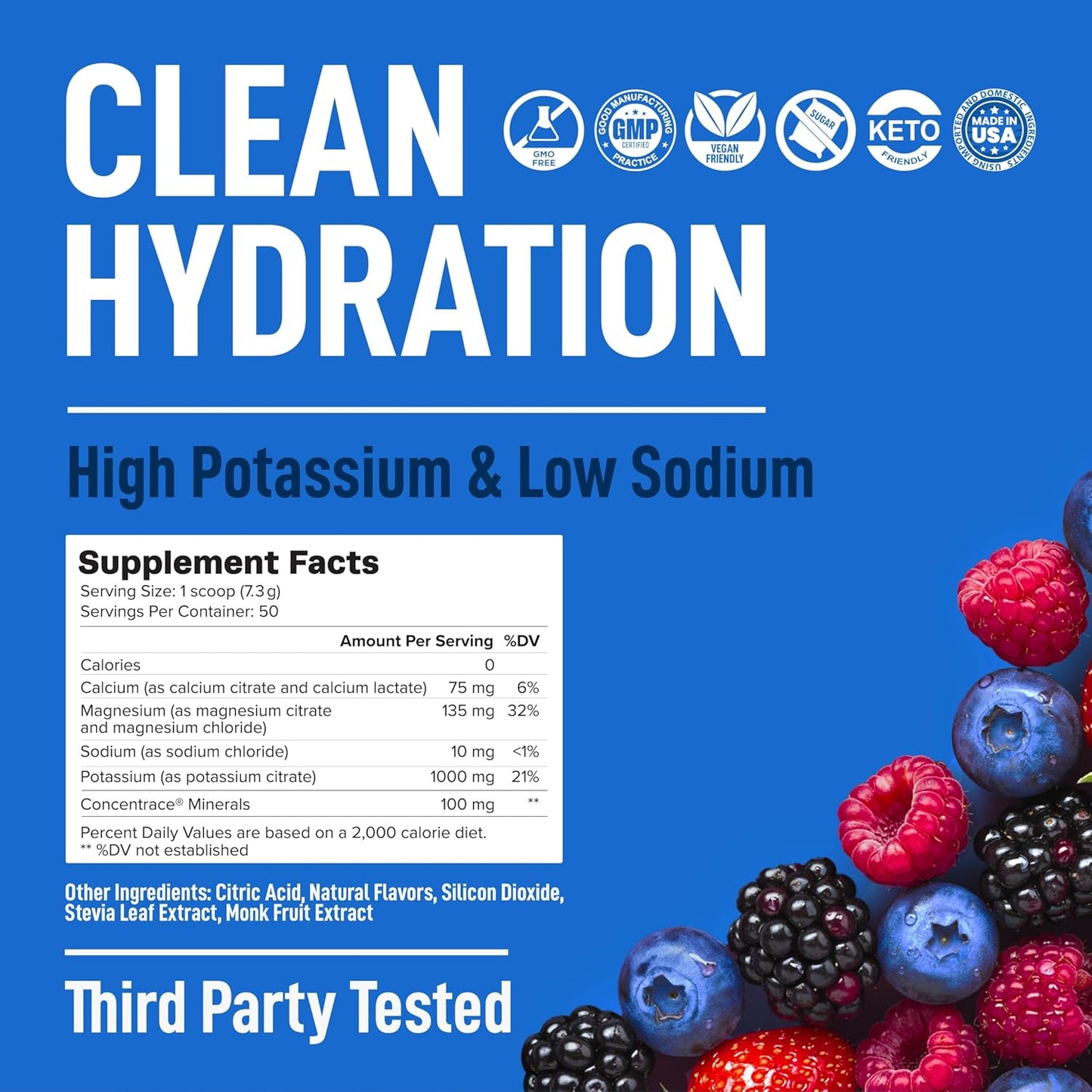 Keppi Mixed Berry Electrolytes Powder – 50 Servings | Sugar-Free Hydration Drink Mix with Potassium, Magnesium & Sodium